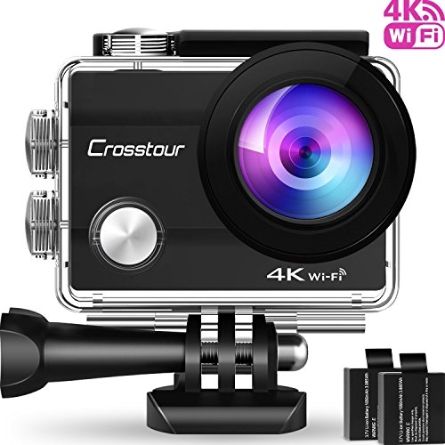 Crosstour Action Cam 4K WiFi Sports Kamera Helmkamera 30M Unterwasserkamera